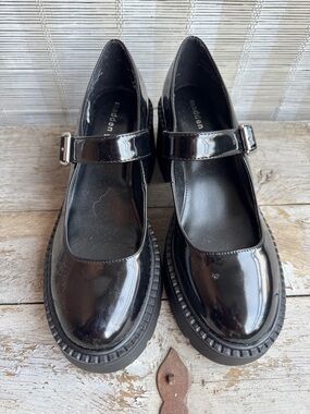 Madden Girl Black Patent Mary Jane with Buckle Strap